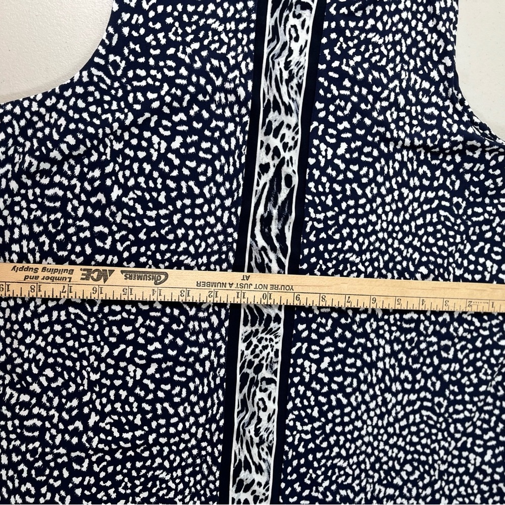 MICHAEL KORS  Size OX Border True Navy Leopard Print Stretch Jersey Dress - Picture 16 of 16